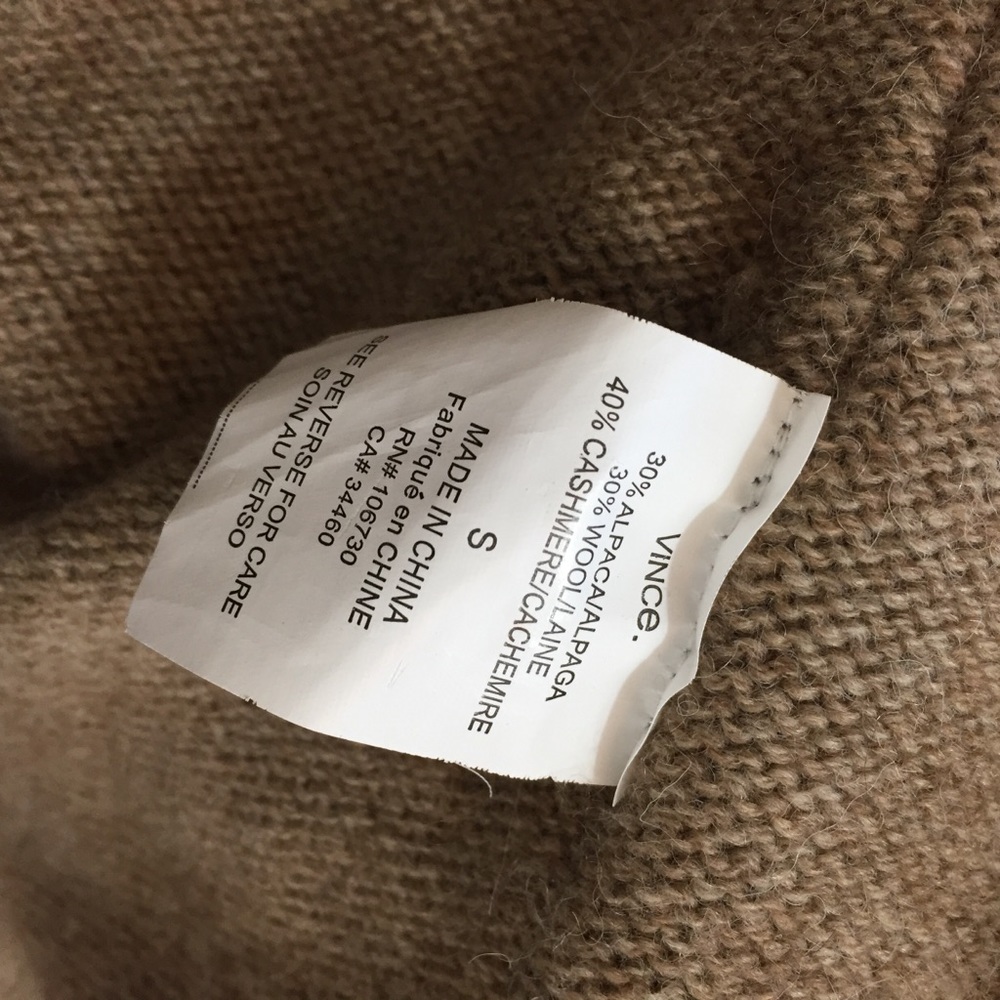 SOLD VINCE Oversized Cashmere Wool Alpaca Blend - Picture 6 of 6